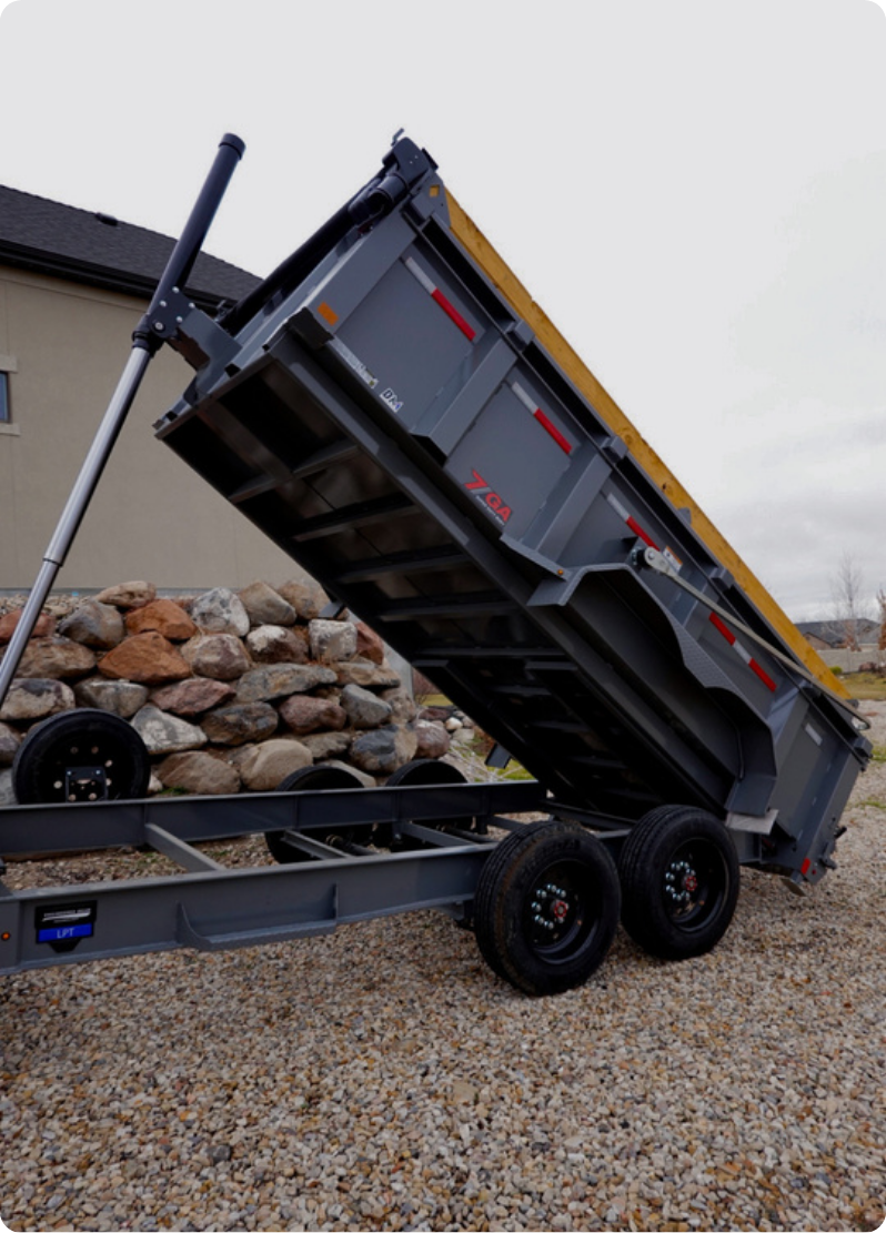 Dump trailer at work
